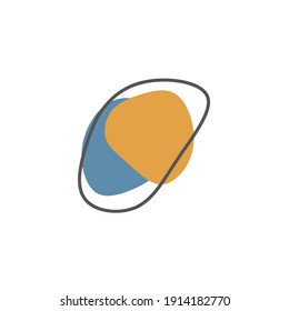 Minimal simple background organic shape logo icon design