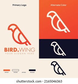 minimal simple bird logo concept