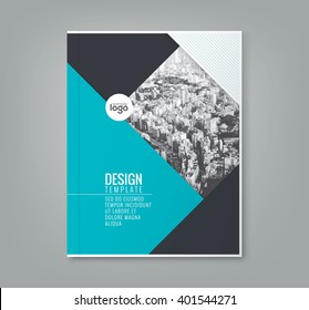 minimal simple blue color design template background for business annual report book cover brochure flyer poster