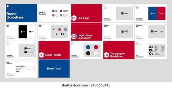 Minimal Simple Brand Identity Template or Brand Manual Landscape Corporate Identity