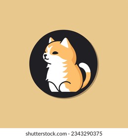  Minimal and Simple Cartoon Logo - Shiba and Cat Illustration in a Playful Style