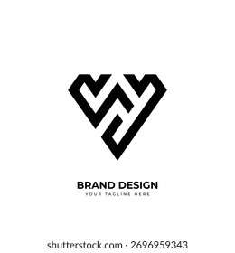 Minimal simple creative logo with Wd or Dw letters, ideal for modern branding and identity design.
