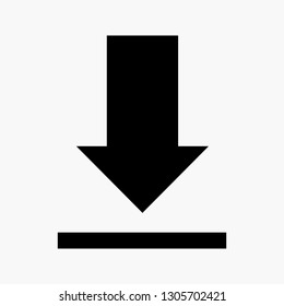 Minimal Simple Download Icon - Vector