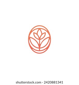 Minimal simple flower vector logo design