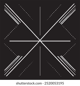 Minimal simple geometric seamless pattern, vector abstract lines and dashes, wallpapers web design and print. Black and white swatches