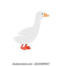 Minimal and simple goose vector illustration with a kawaii style. Great for childrens stickers, friendly animal icons, and gentle wildlife artwork