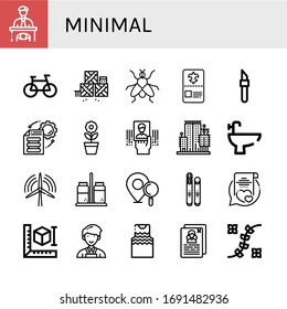 minimal simple icons set. Contains such icons as Eyewitness, Bike, Defense, Fly, Card, Scalpel, File storage, Flower, Business card, City garden tower, can be used for web, mobile and logo