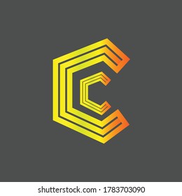 minimal simple initial based C SHAPED  logo design 