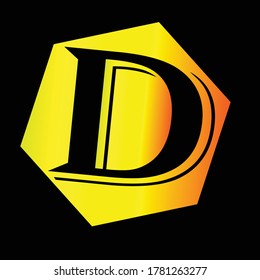 minimal simple initial based D LOGO DESIGN