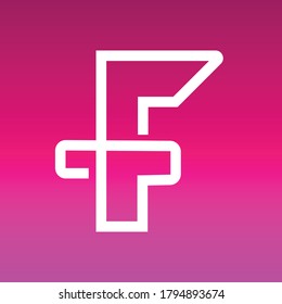 Minimal simple initial based F logo design