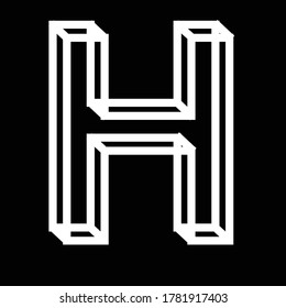 minimal simple initial based  H LOGO  design with black background 
