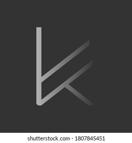 minimal simple initial based K letter logo design