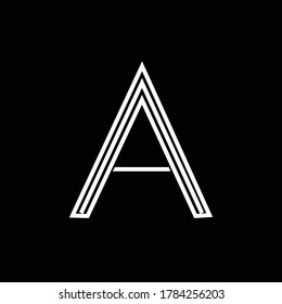 MINIMAL SIMPLE INITIAL BASED A LOGO DESIGN WITH BLACK BACKGROUND