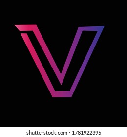 minimal simple initial based V  logo  design