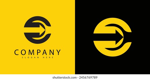 Minimal Simple Letter C Arrow Logo Creative Design Template