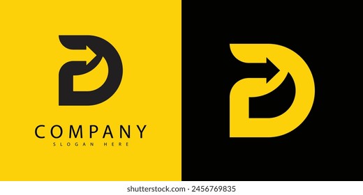 Minimal Simple Letter D Arrow Logo Creative Design Template