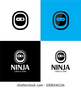 Minimal Simple Ninja Logo and Icon - Vector Illustration