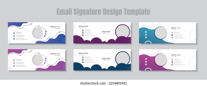 minimal simple personal mail signature design template, email signature layout template design, mail design white gradient trendy design.