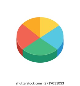 Arte vectorial colorido realista mínimo y simple. estilo limpio plano del Vector del gráfico del pastel, fondo blanco