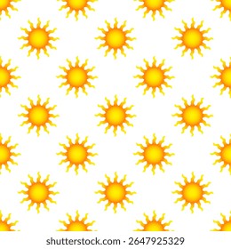 Minimal simple seamless pattern with hot yellow suns vector illustration for textile wallpaper wrapping paper summer party decorating 