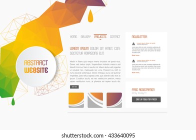 Minimal Simple website template with polygon colorful shapes.
