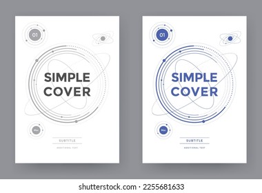 Minimal and simple white background cover design. The concept of the universe with planets is not complicated. Template vectors for cards, brochures, posters, and flyers.