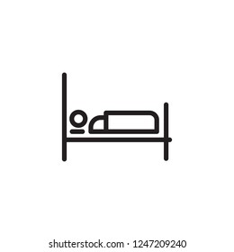Minimal single bedroom vector icon