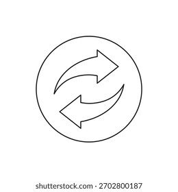 Icono de contorno de línea punteada simple mínimo de un símbolo de recarga o actualización