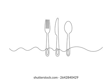 Desenho de Linha Única Mínimo - Bifurcação, Faca e Vetor de Placa