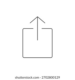 Ícone vetor de contorno simples mínimo de um símbolo de carregamento ou envio de dados