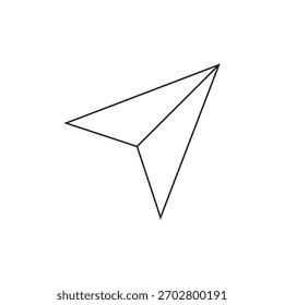 Minimal single outline vector icon of a send or paper plane symbol