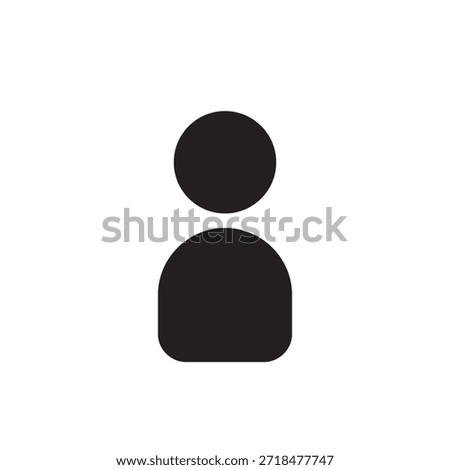Minimal single user profile icon representing individual account or personal profile in UIUX design.