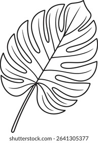 Minimal single-line botanical illustration featuring monstera and eucalyptus leaves. Elegant black contour on a clean white background. Ideal for wall prints, branding, and eco-friendly design.
