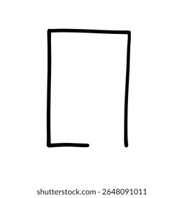 Minimaal frame met één lijn en dunne, onregelmatige rechthoekige stijl - handgetekende decoratieve randen voor grafische lay-outs, uitnodigingen of presentaties