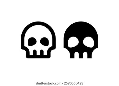 Minimal skull icon in outline and solid Vector