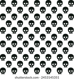 Minimal skull seamless pattern vector