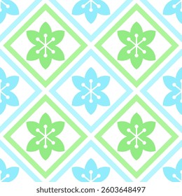Minimal sky blue and green spring seamless pattern. Use for decorate card, web page, fabric or wrap.