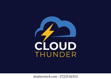 Modelo de logotipo minimal elegante Cloud Thunder