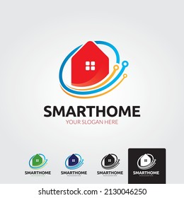 plantilla mínima de logotipo para el hogar inteligente - ilustración vectorial