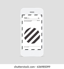Minimal smartphone with design and your message on screen. Eps 10 vector illustration