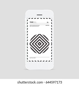 Minimal smartphone with design and your message on screen. 
Eps 10 vector illustration 
