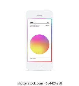 Minimal smartphone with design and your message on screen. Eps 10 vector illustration 
