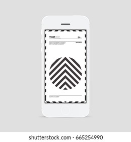 Minimal smartphone with design and your message on screen. Eps 10 vector illustration 