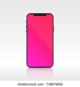 Minimal smartphone with gradient background. Eps 10 stock vector illustration 