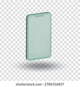 Minimal smartphone icon in glossy 3D illustration style isolated on transparent background. Perfect for mobile technology, communication, apps, and digital device concepts.