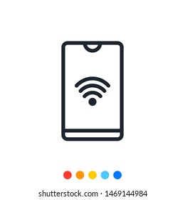 Minimal smartphone icon,Vector and Illustration.