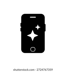 Ícone de vetor de dispositivo limpo de brilho mínimo do smartphone