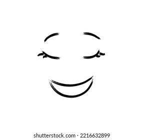 minimal smiling face on white background