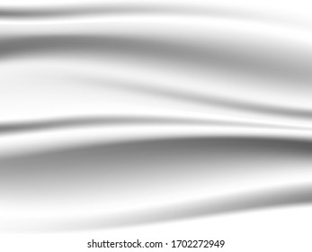Unas ondas suaves y elegantes de seda blanca o tela satinada fondo de textura. Diseño moderno y lujoso.
