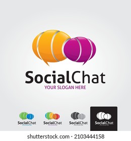 Plantilla mínima de logotipo de chat social
